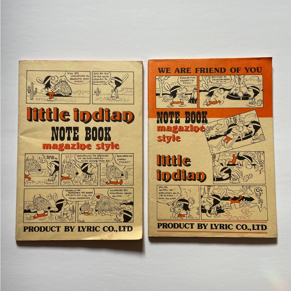 vintage japanese notebooks little indian x2